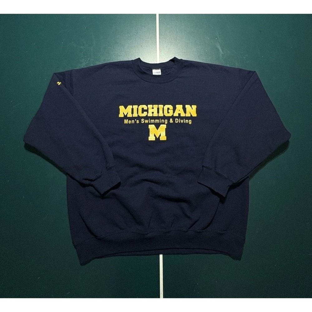 Vintage University Of Michigan Swimming & Diving Team Crewneck Sweatshirt Men XL